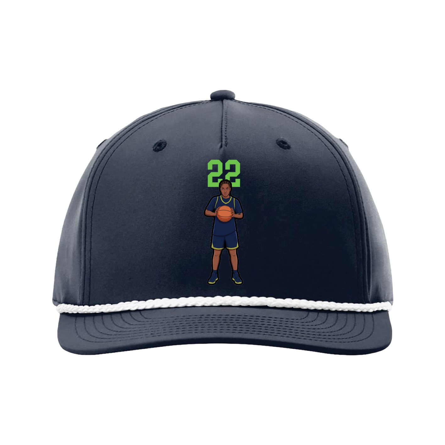 Five-Panel Classic Rope Cap — Number Top in Navy