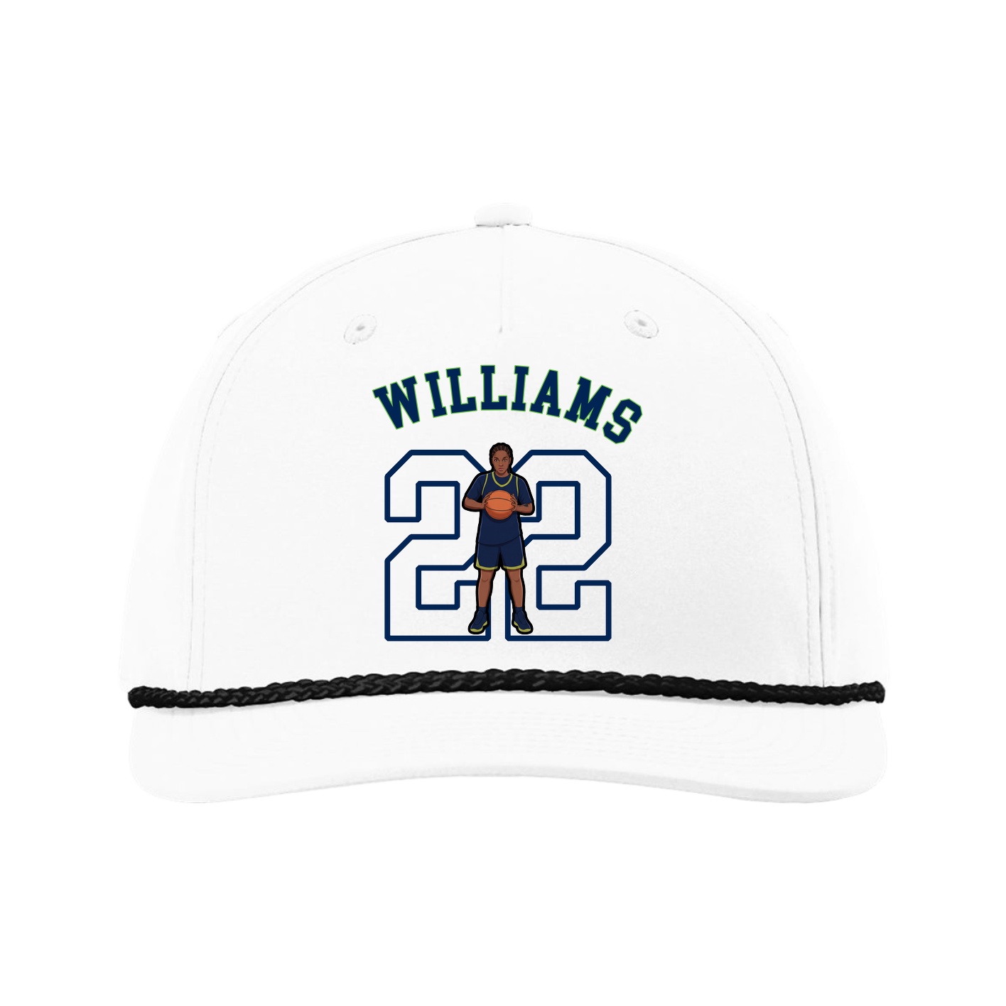 Five-Panel Classic Rope Cap — Shirsey Arch in White
