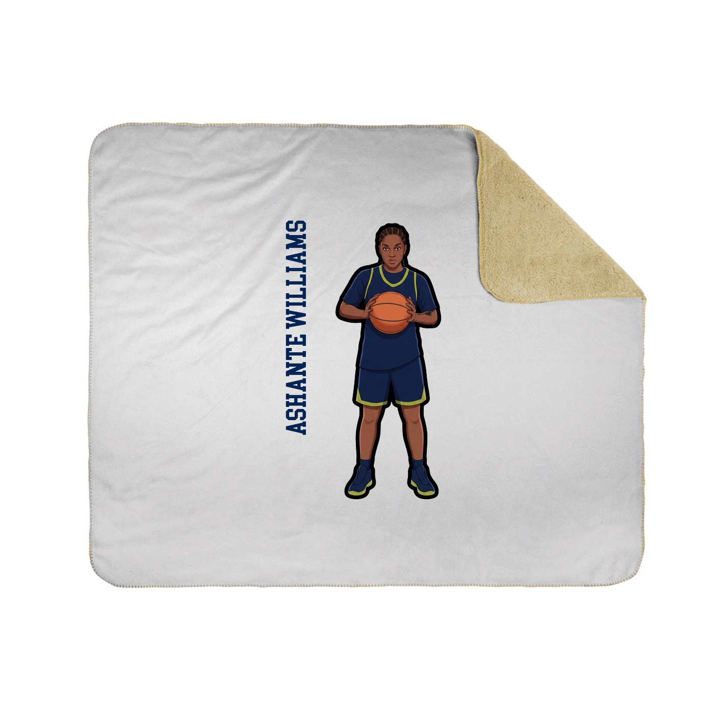 Throw Blanket — Name Vertical in White