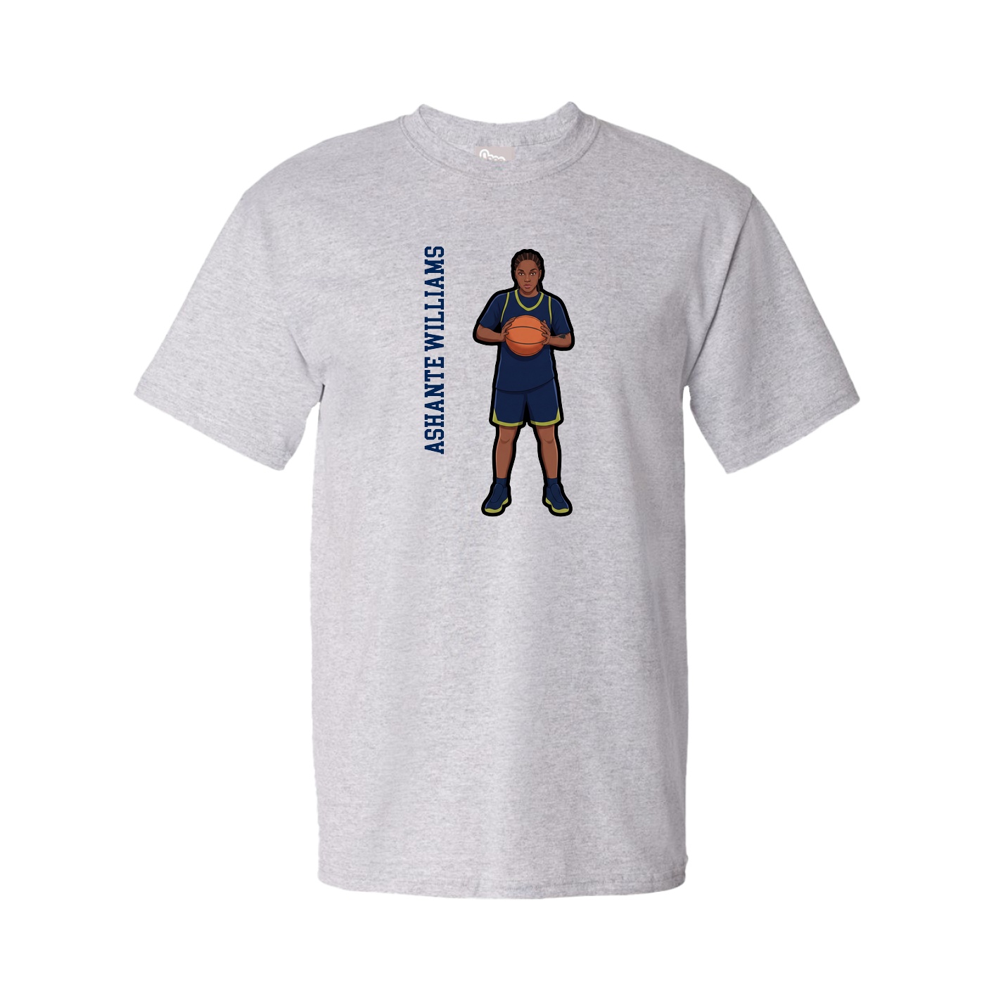 Tee — Name Vertical in Grey