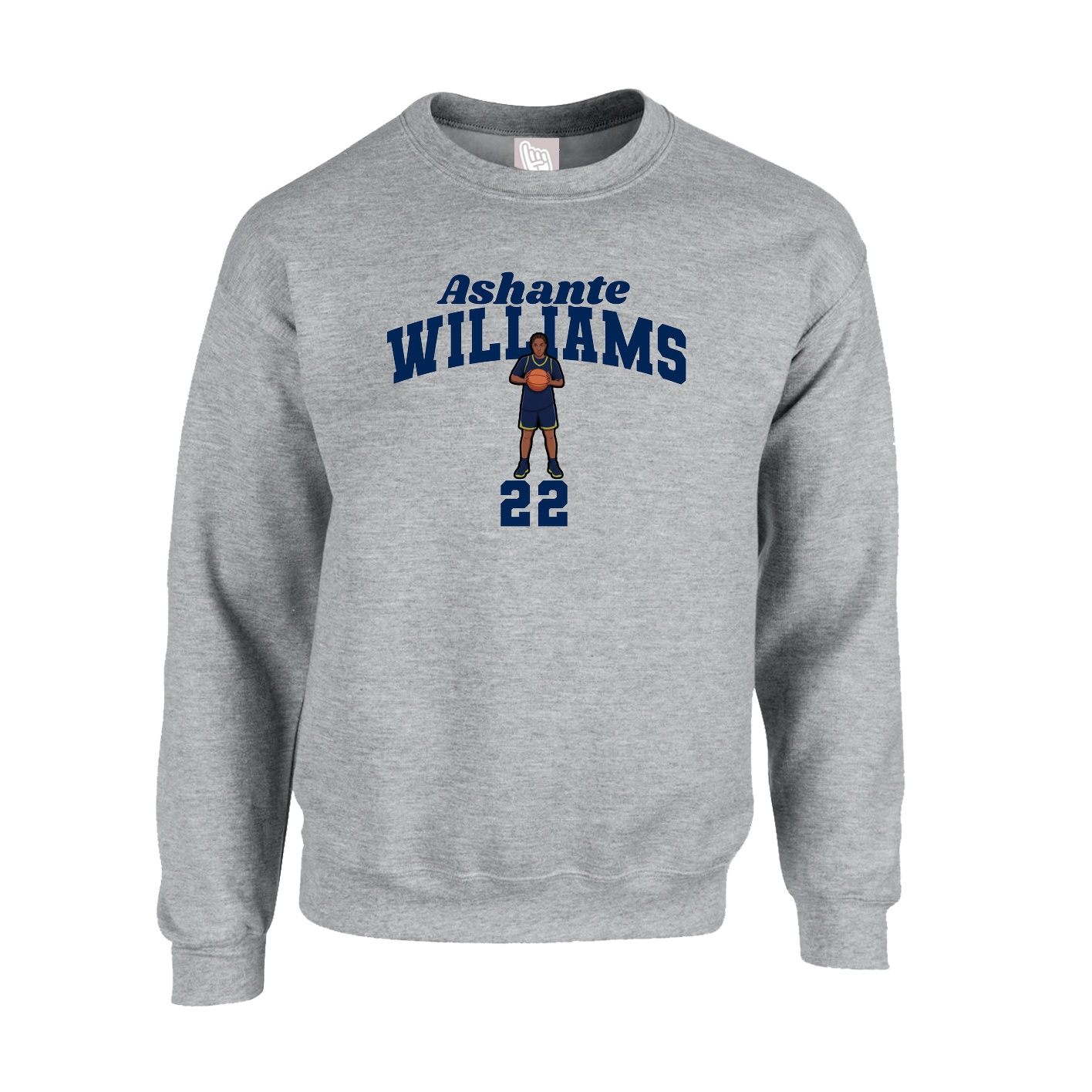 Fleece Crew — Signature Arch in Grey