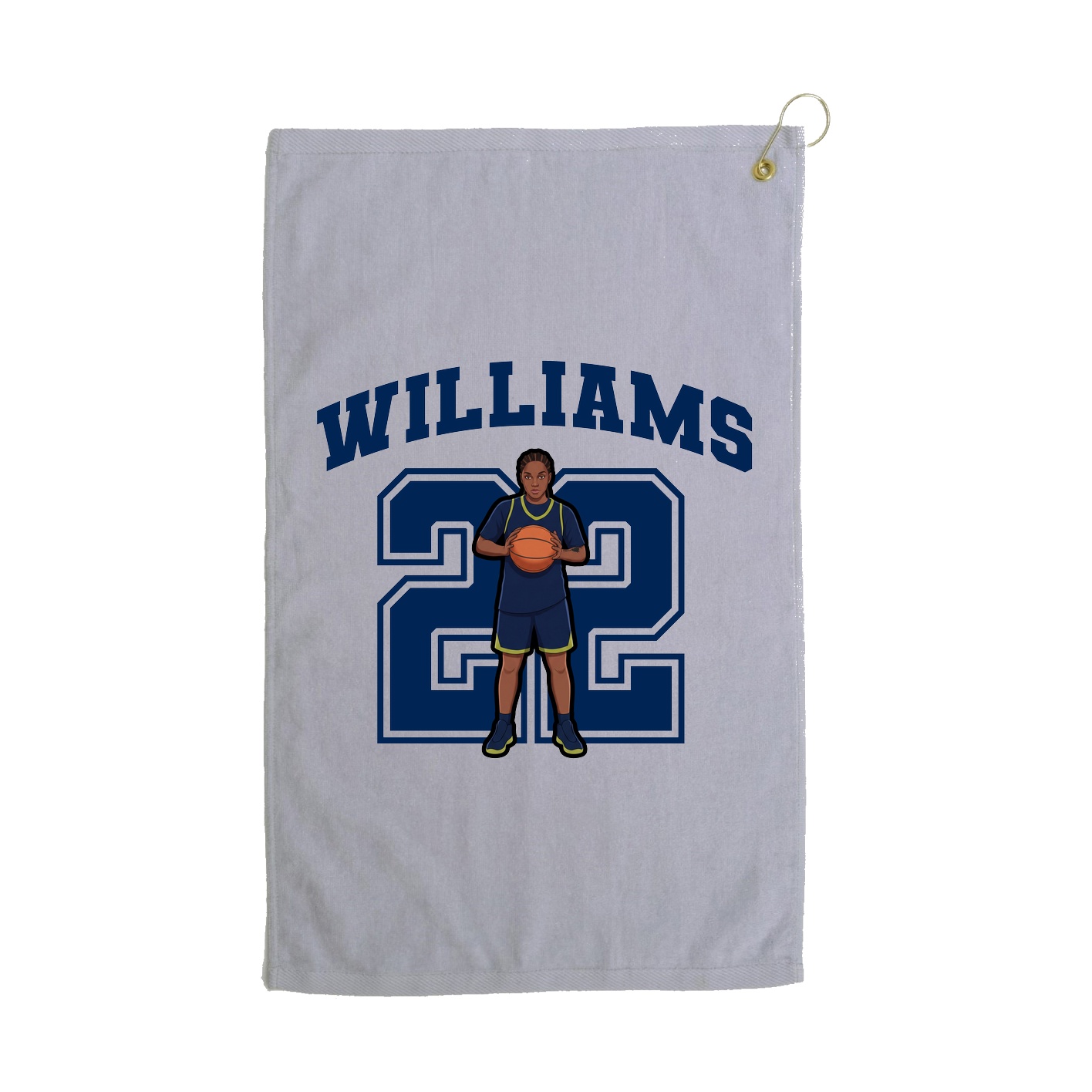 Golf Towel — Number in Grey