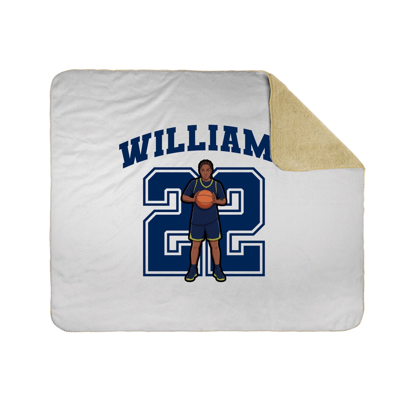 Throw Blanket — Number in White