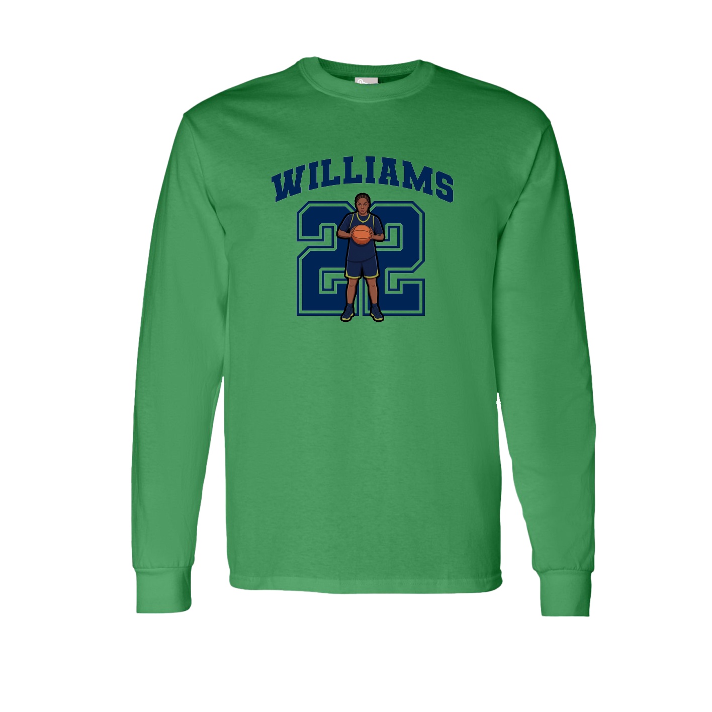 Long Sleeve Tee — Number in Green