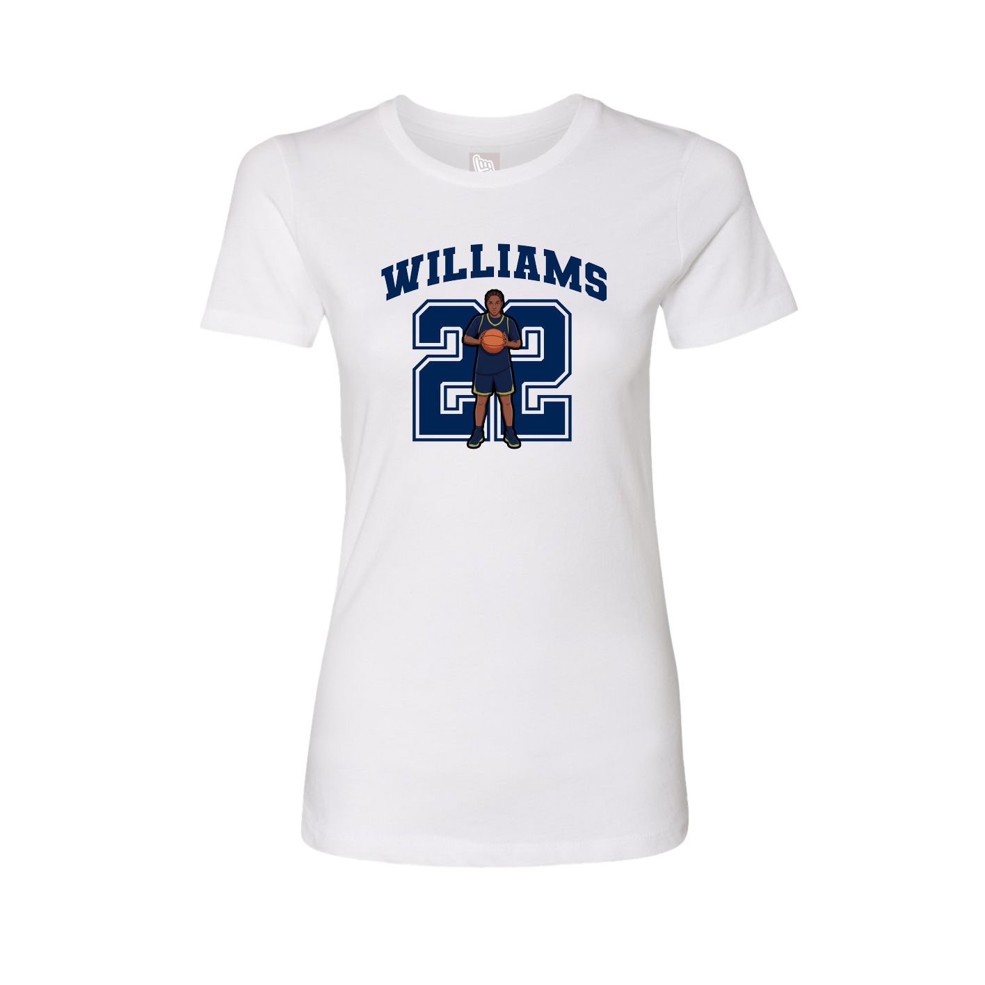 Fitted Women's Tee — Number in White