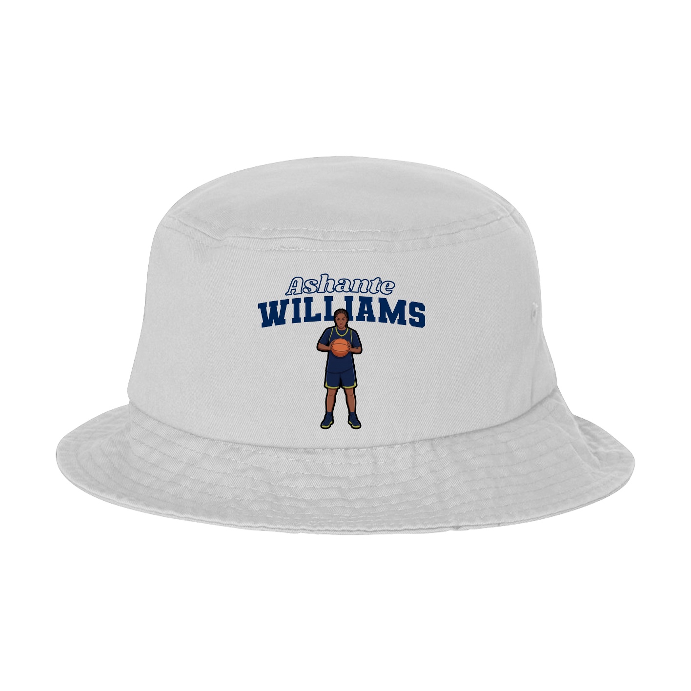Bucket Cap — Name Arch in White