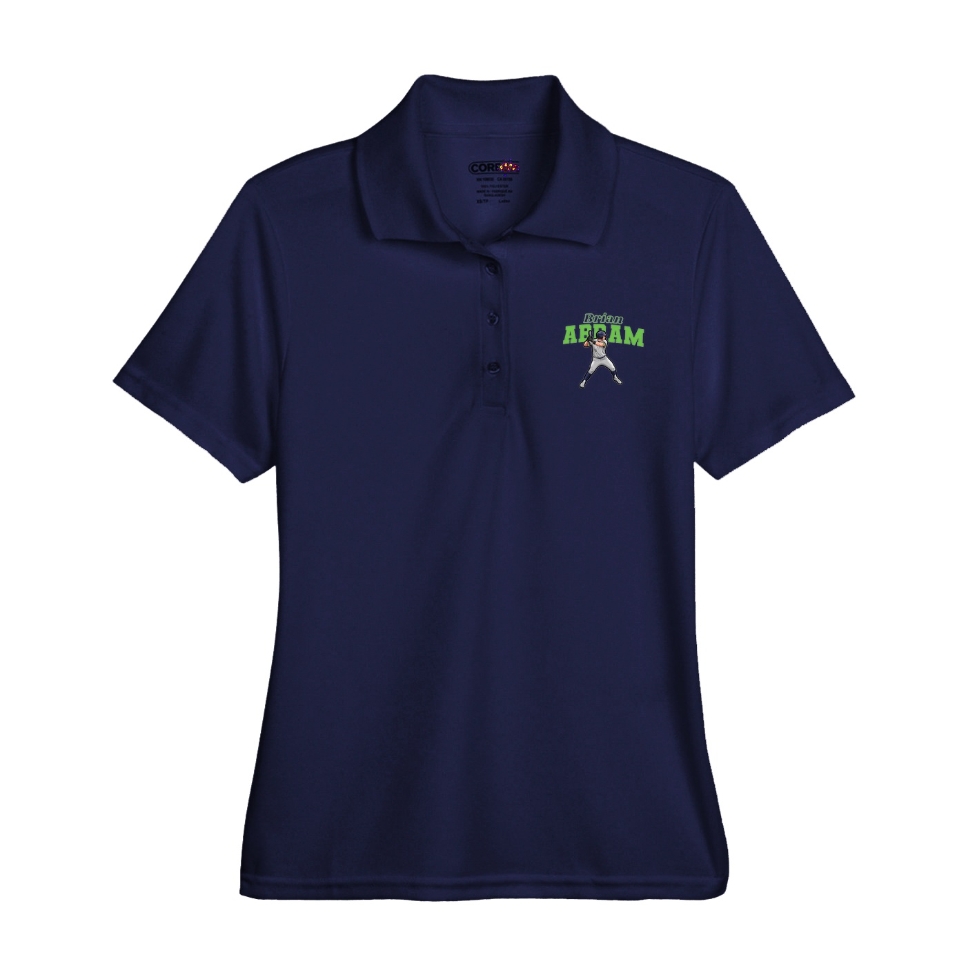 Womens Performance Polo — Name Arch in Navy