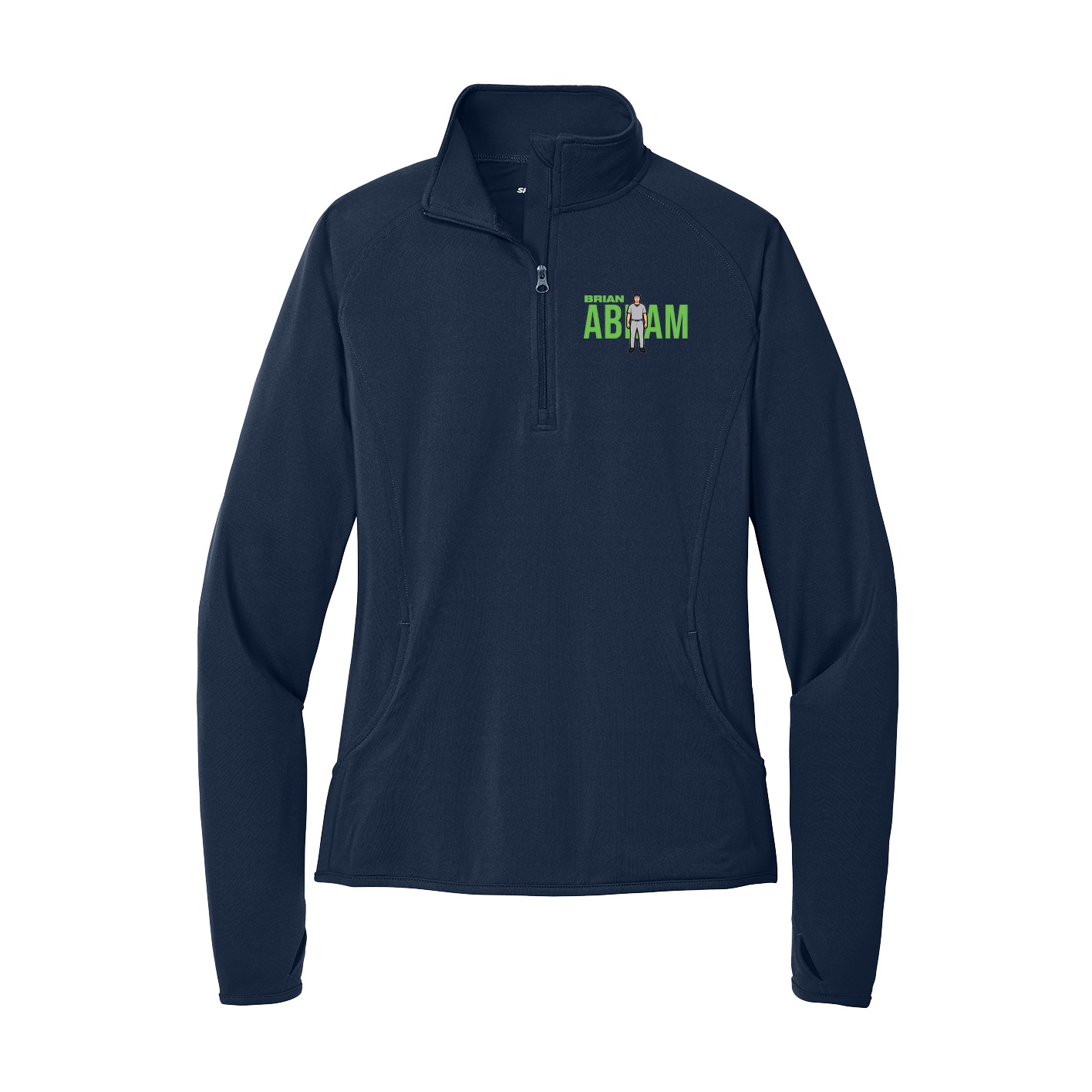 Women's Q-Zip Pullover — Player Name in Navy