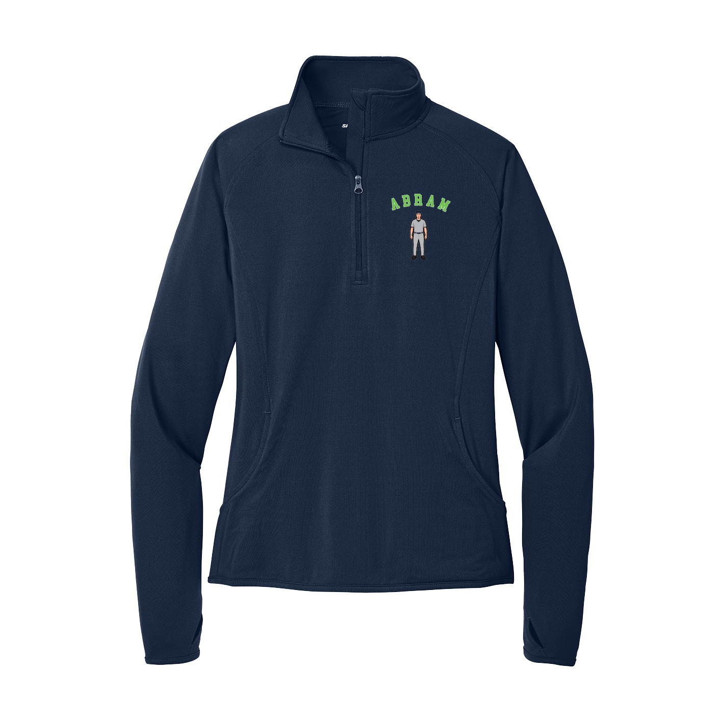 Women's Q-Zip Pullover — Shirsey Arch in Navy