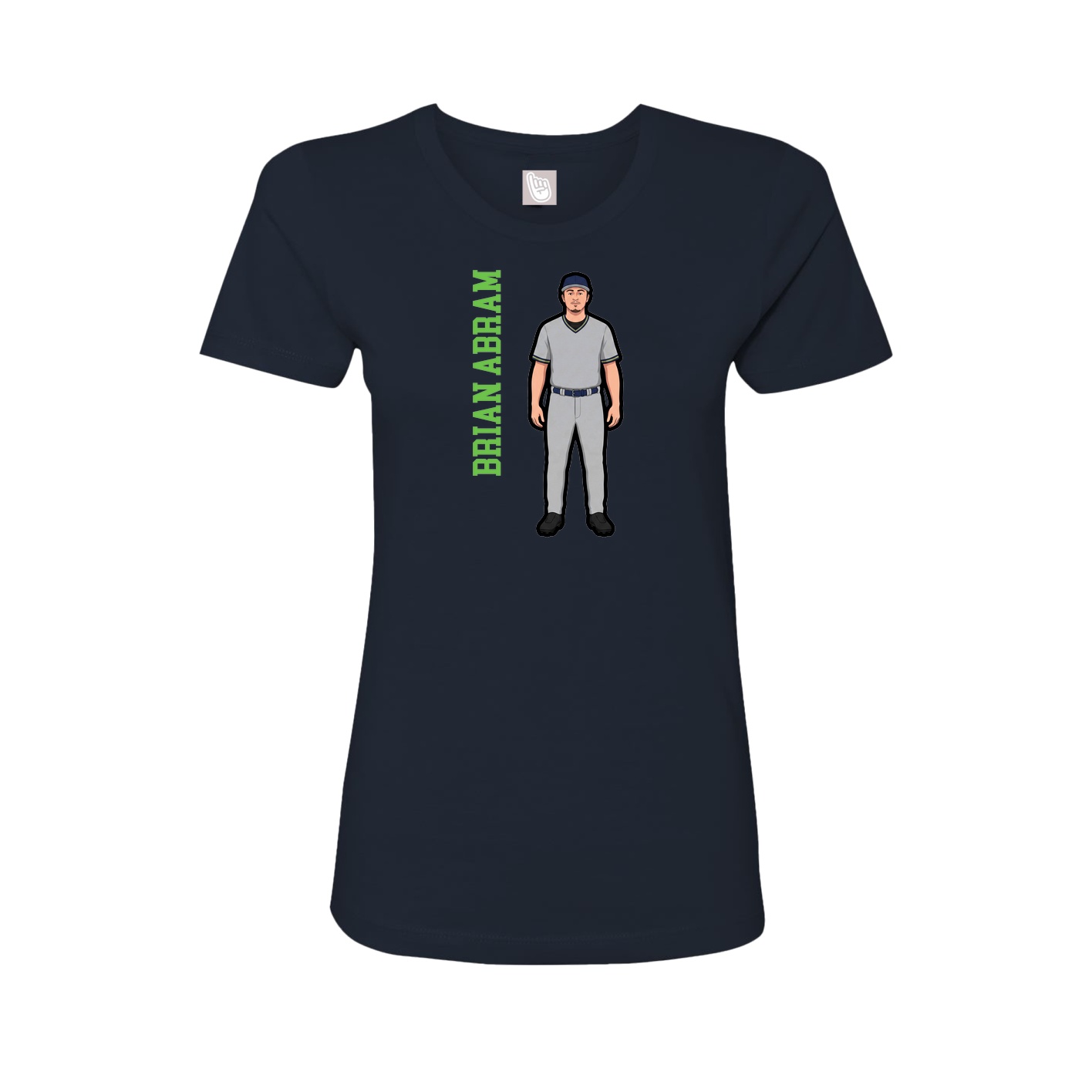 Fitted Women's Tee — Name Vertical in Navy