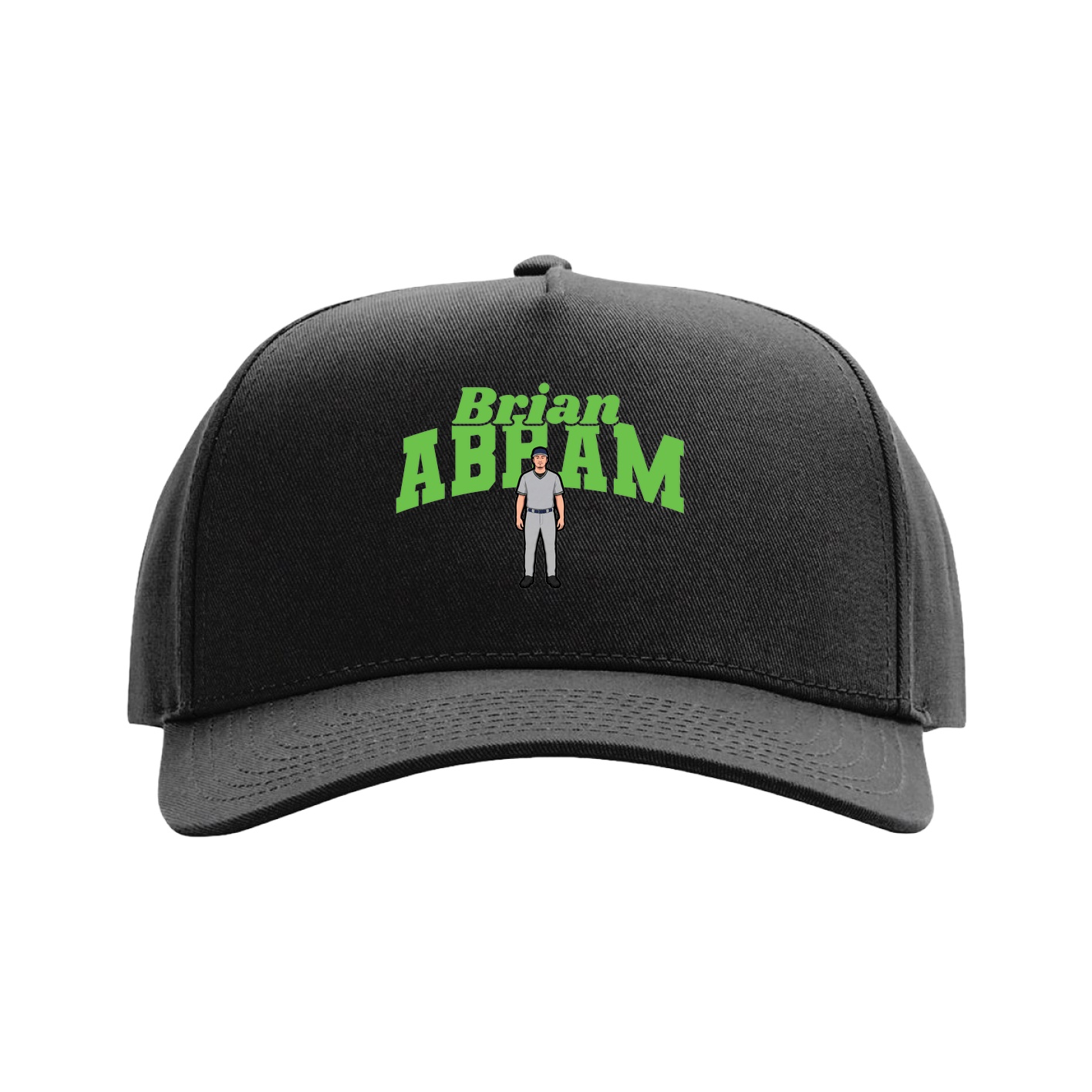 Full Fabric Five-Panel Champ Cap — Signature Arch in Black