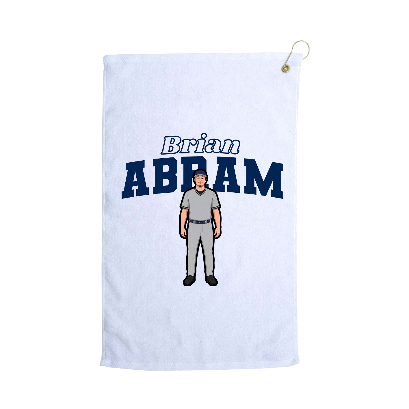 Golf Towel — Name Arch in White