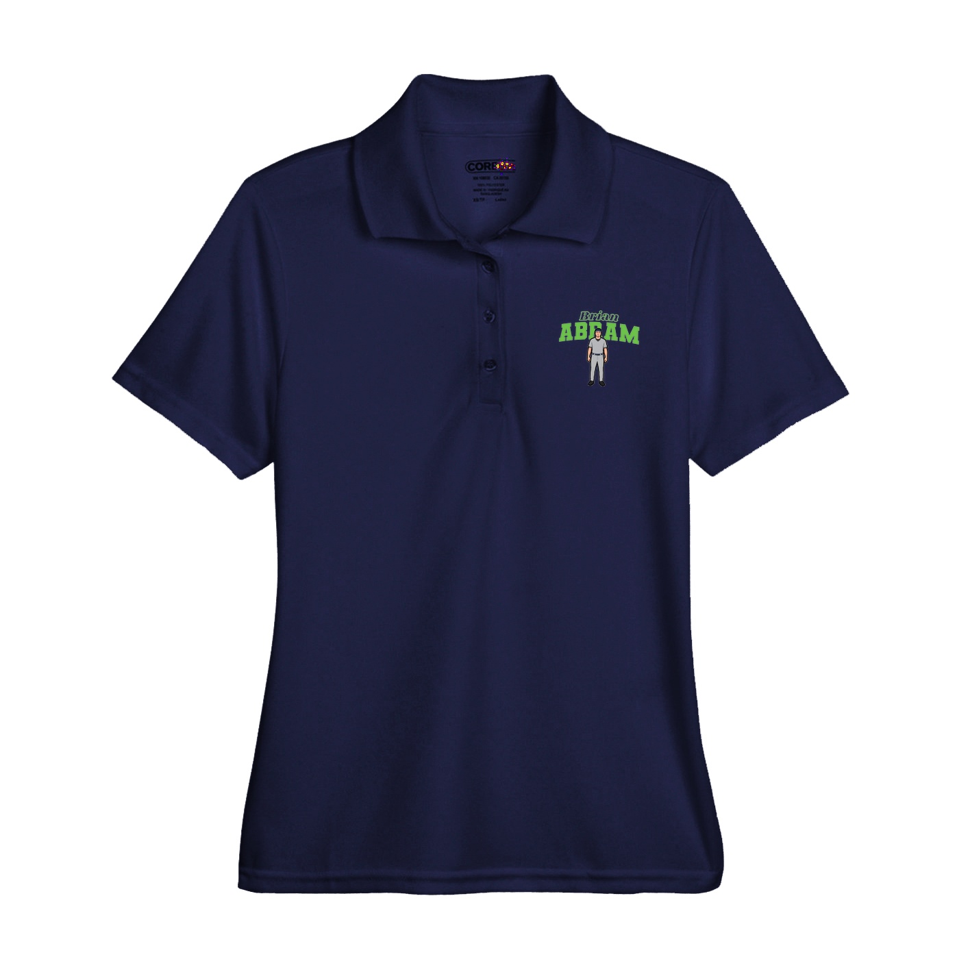 Womens Performance Polo — Name Arch in Navy