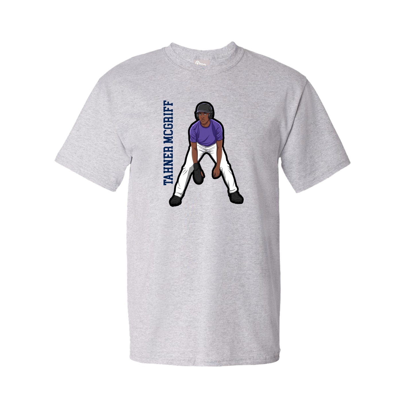 Tee — Name Vertical in Grey