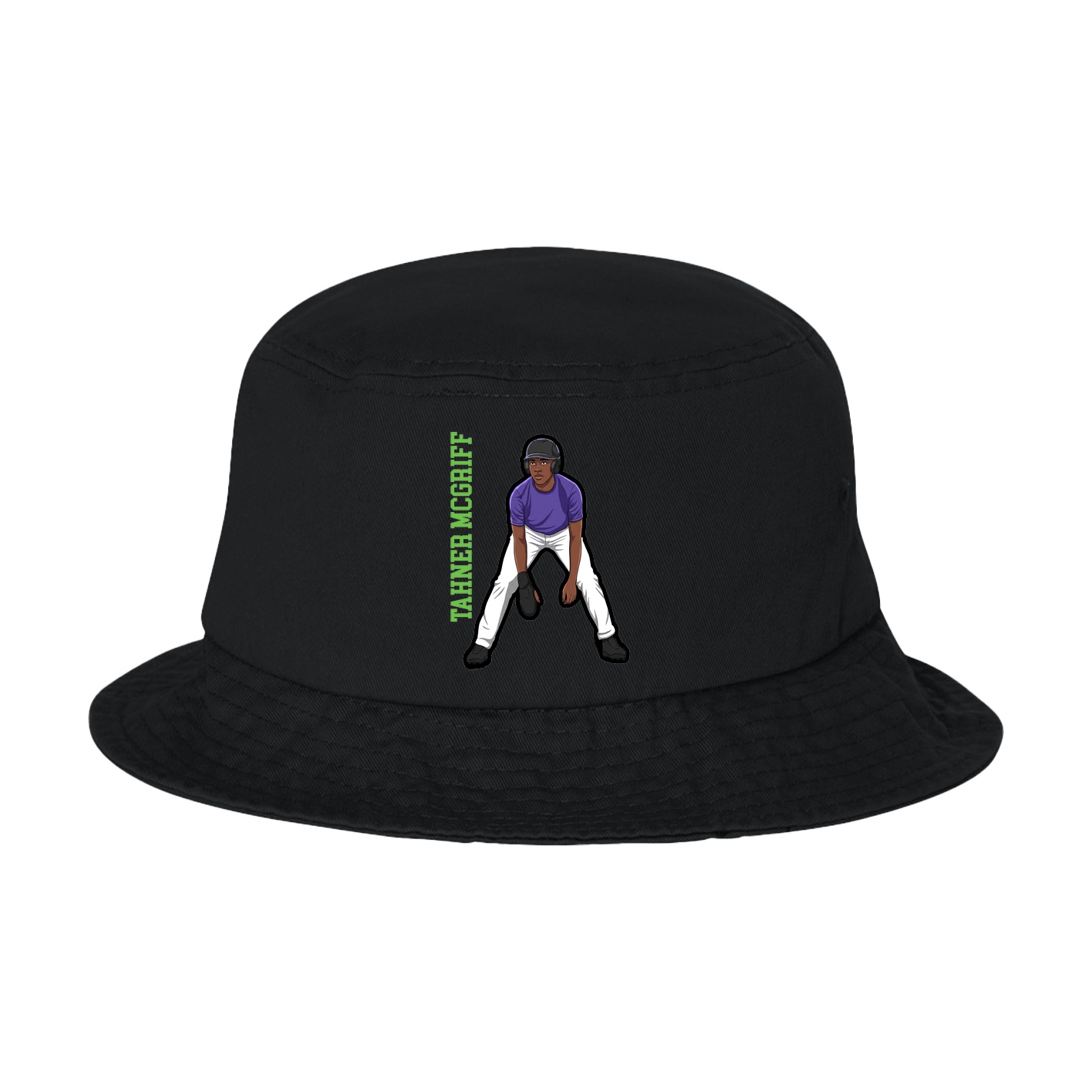 Bucket Cap — Name Vertical in Black
