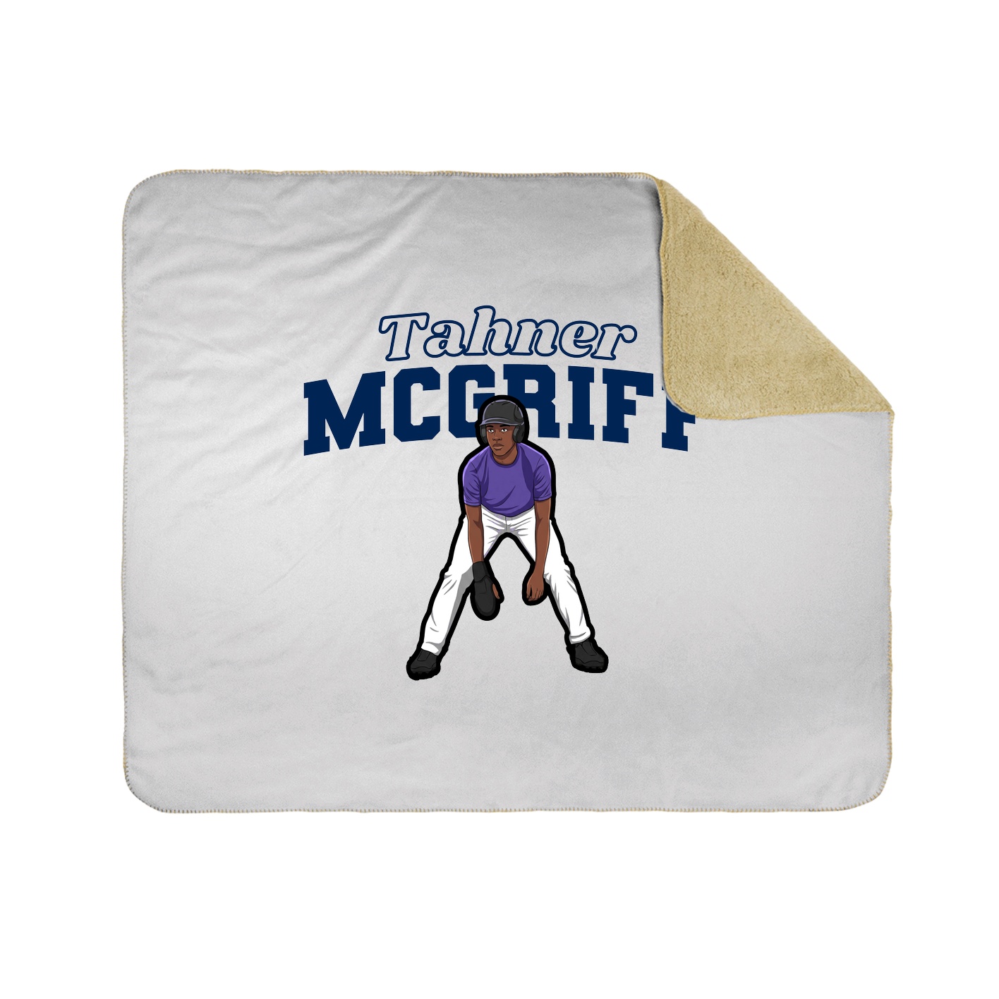 Throw Blanket — Name Arch in White
