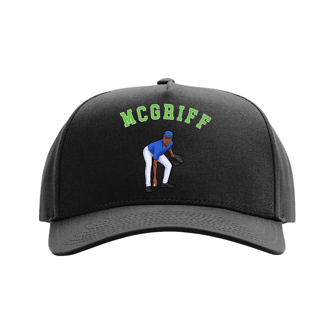 Full Fabric Five-Panel Champ Cap — Shirsey Arch in Black