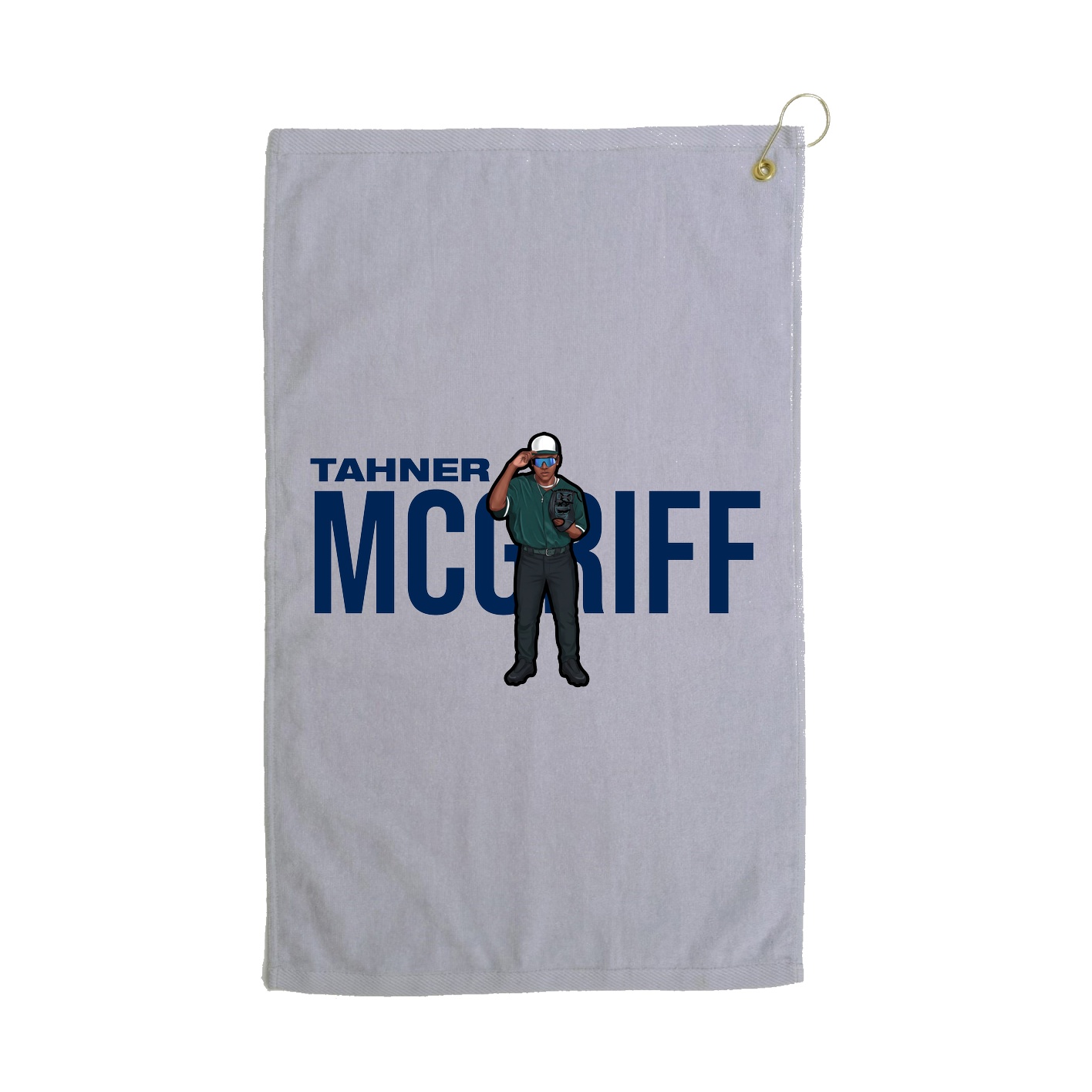 Golf Towel — Player Name in Grey