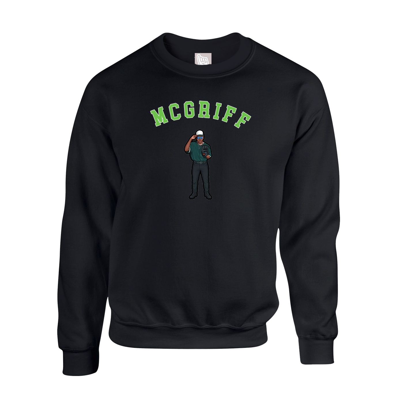 Fleece Crew — Shirsey Arch in Black