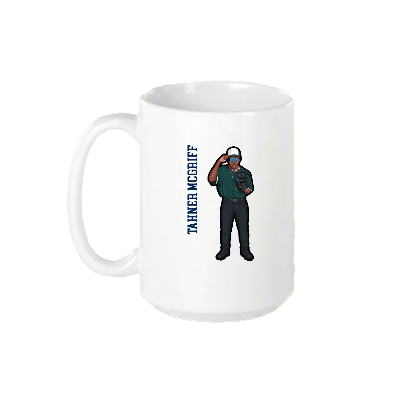 15oz Coffee Mug — Name Vertical in White