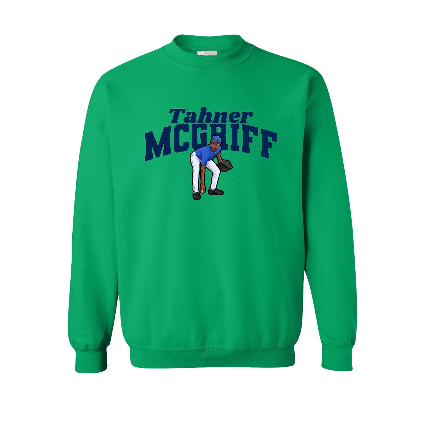 Fleece Crew — Signature Arch in Green
