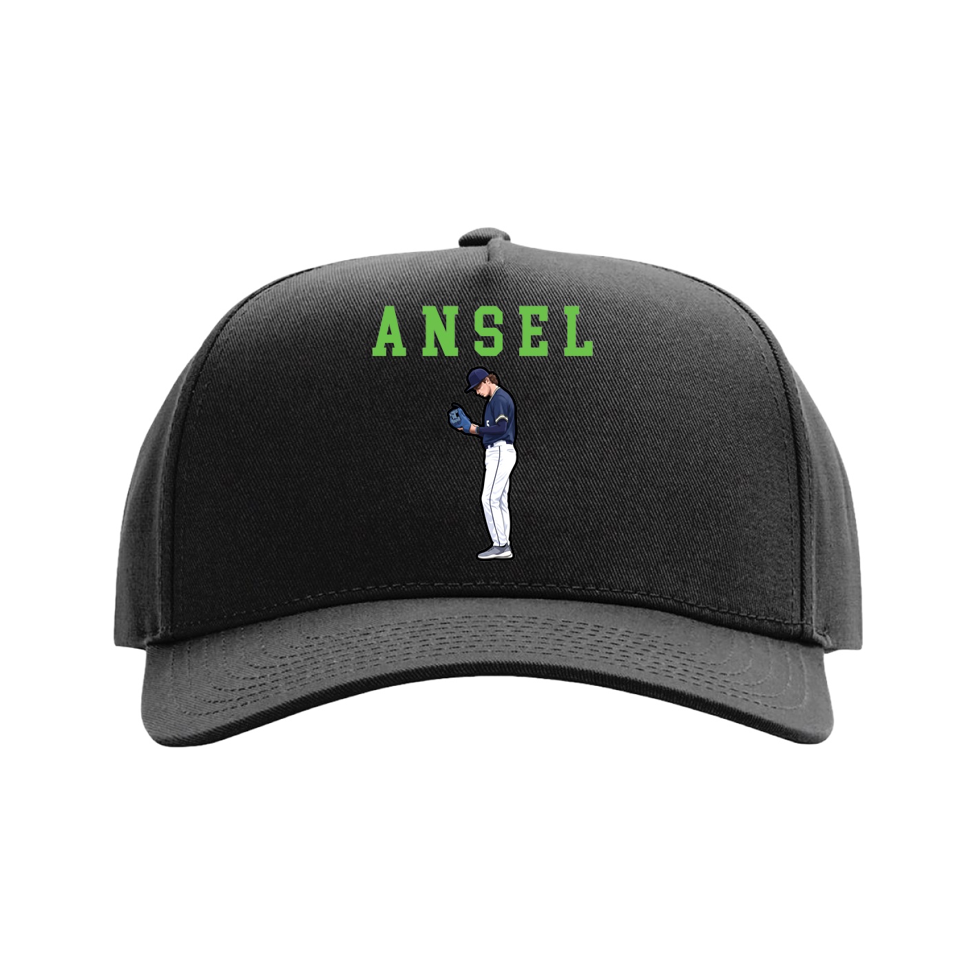 Full Fabric Five-Panel Champ Cap — Shirsey in Black