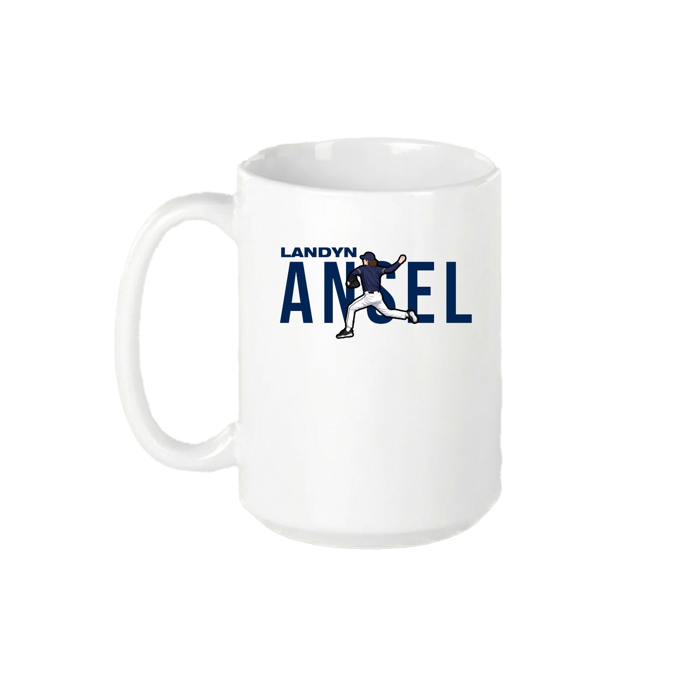 15oz Coffee Mug — Player Name in White
