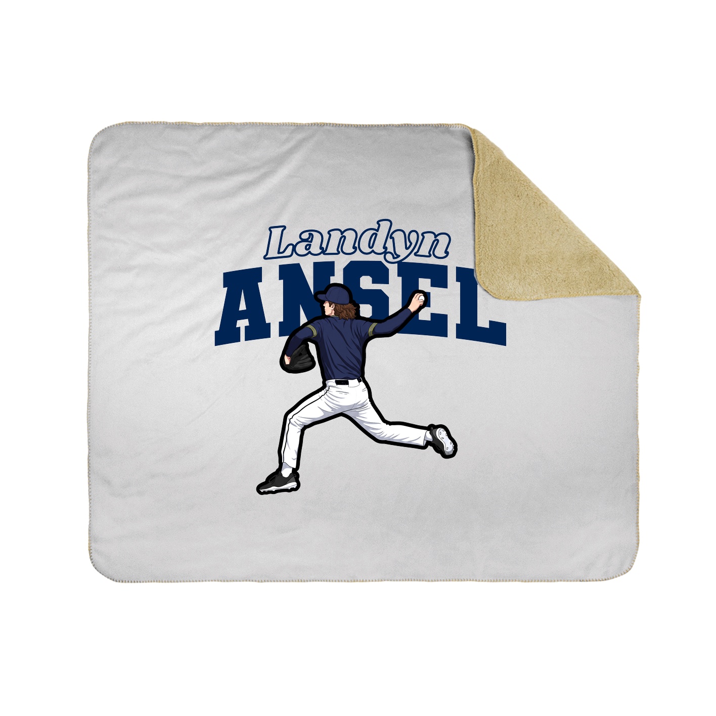Throw Blanket — Name Arch in White