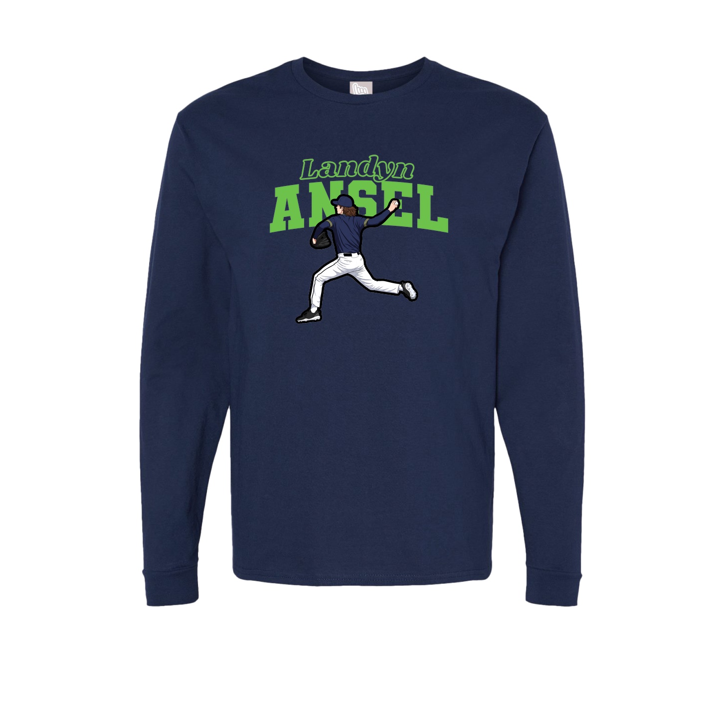 Long Sleeve Tee — Name Arch in Navy