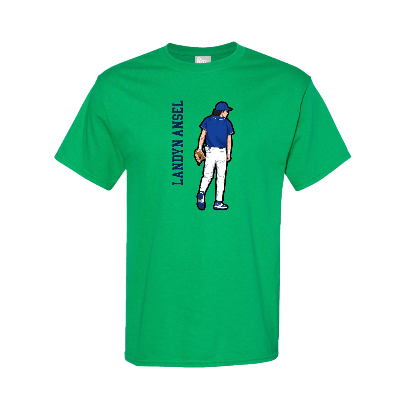Youth Tee — Name Vertical in Green