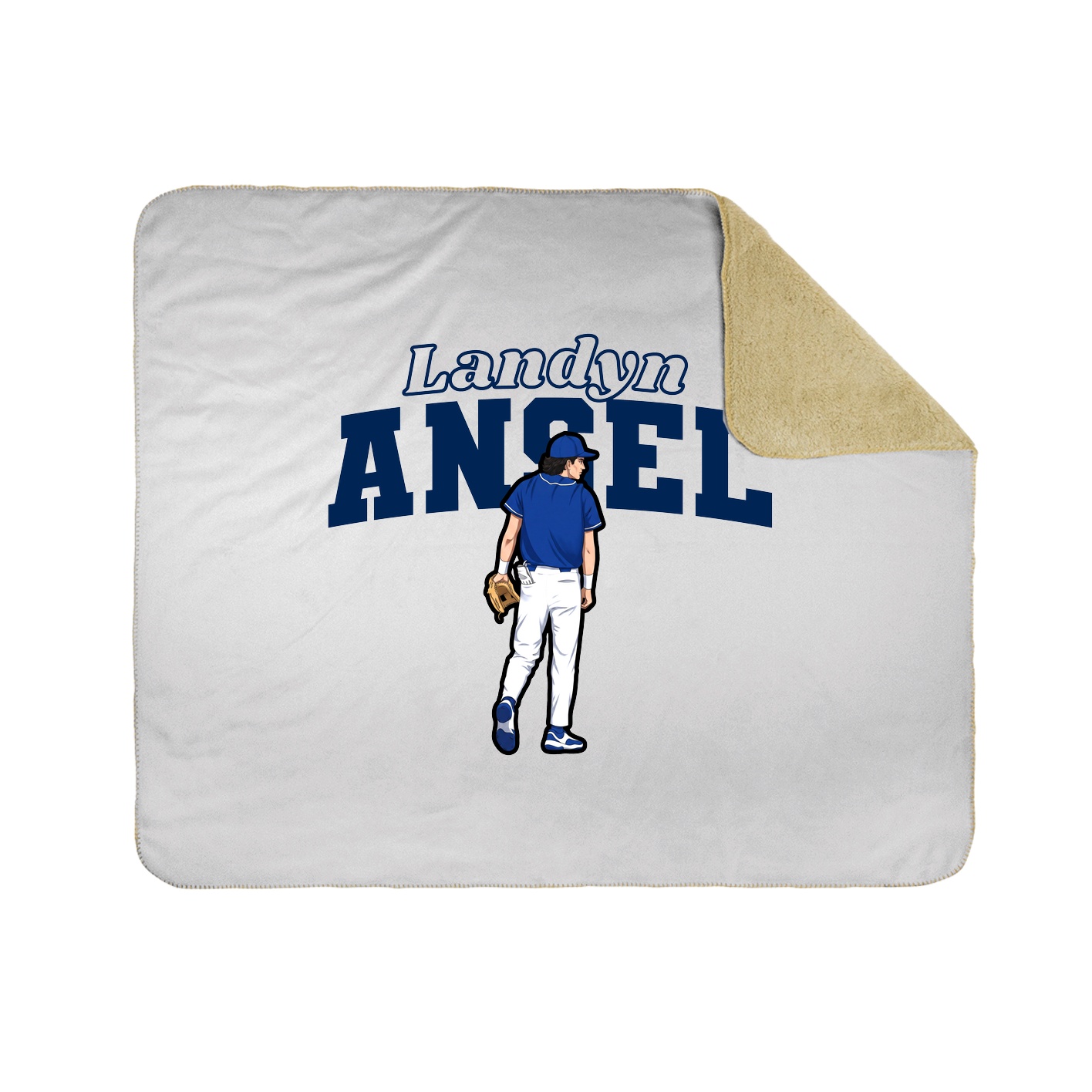 Throw Blanket — Name Arch in White