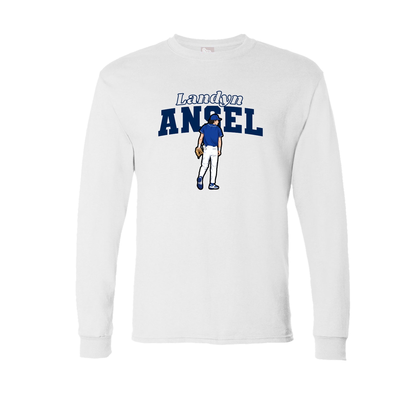 Long Sleeve Tee — Name Arch in White