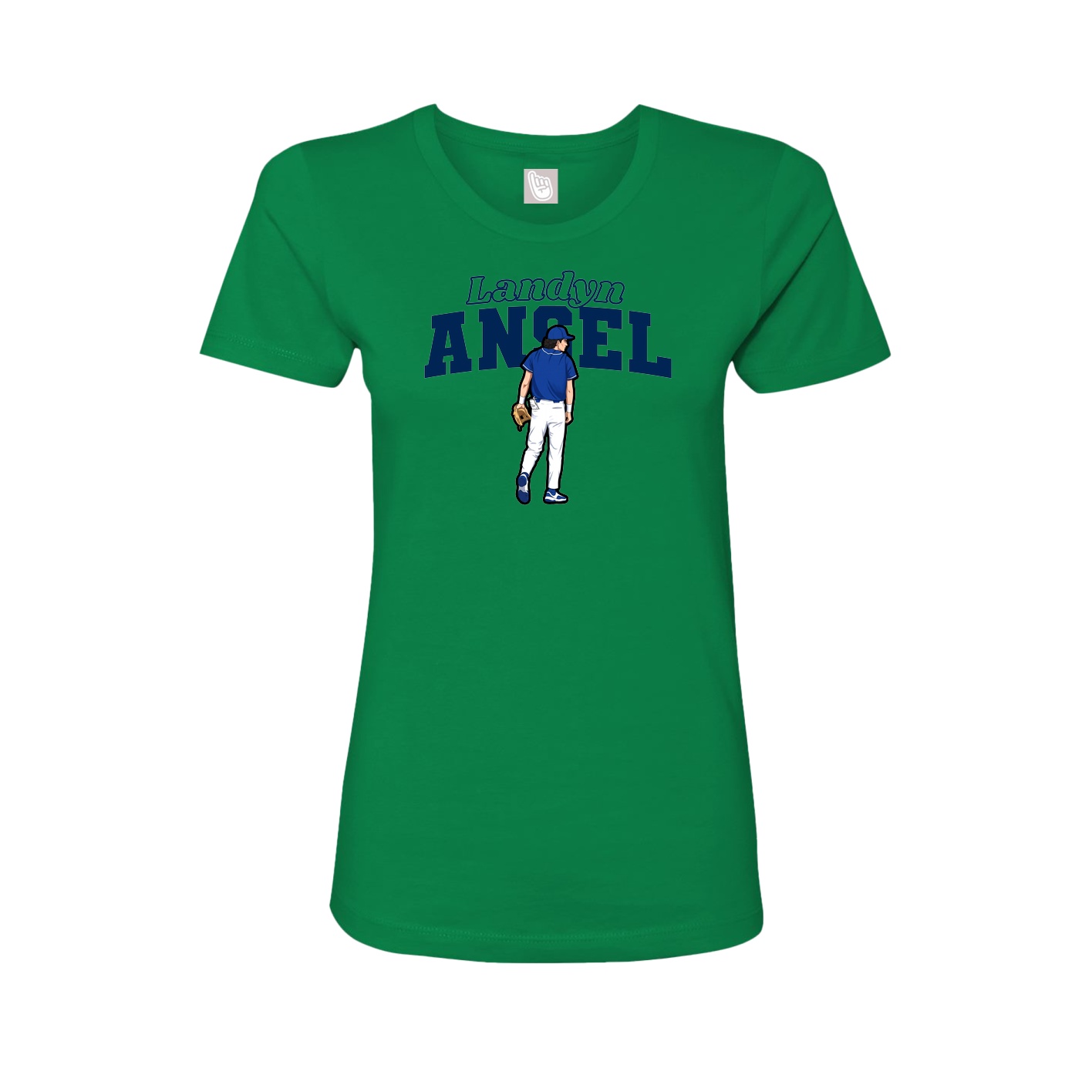 Fitted Women's Tee — Name Arch in Green