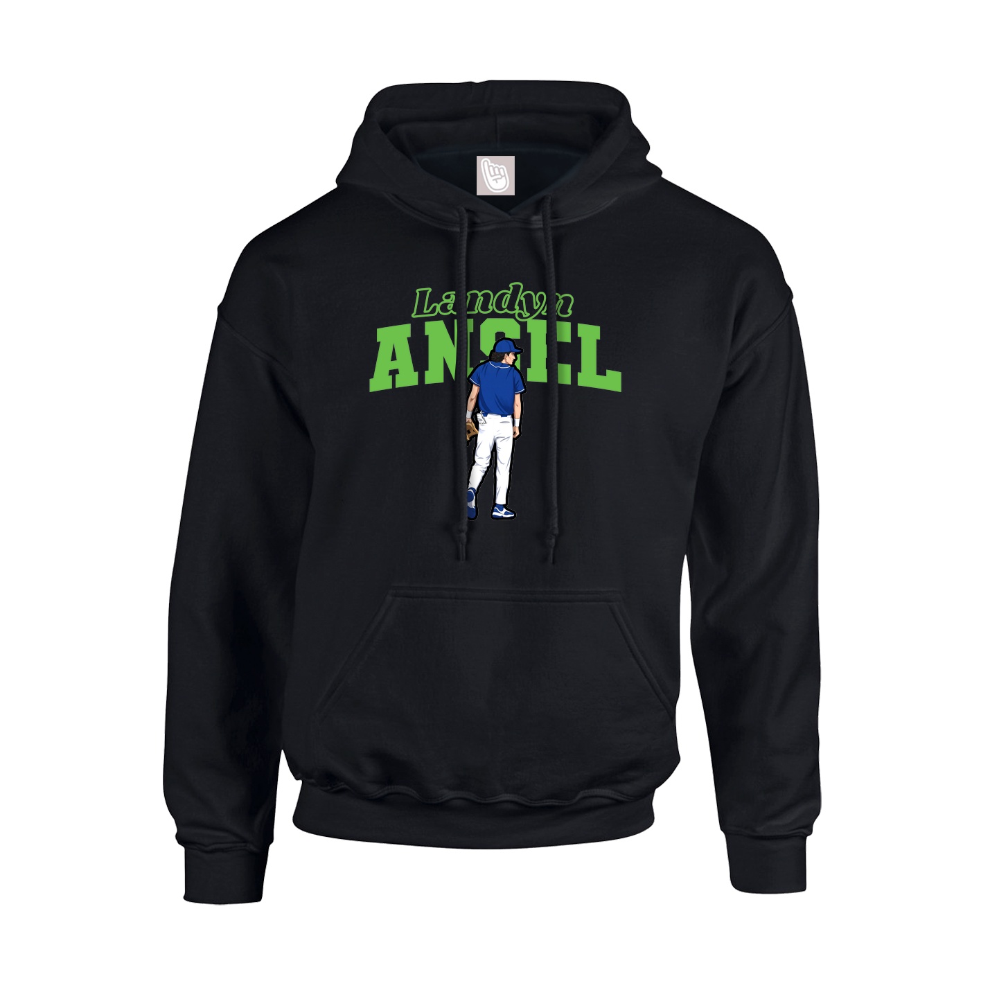 Youth Hoodie — Name Arch in Black