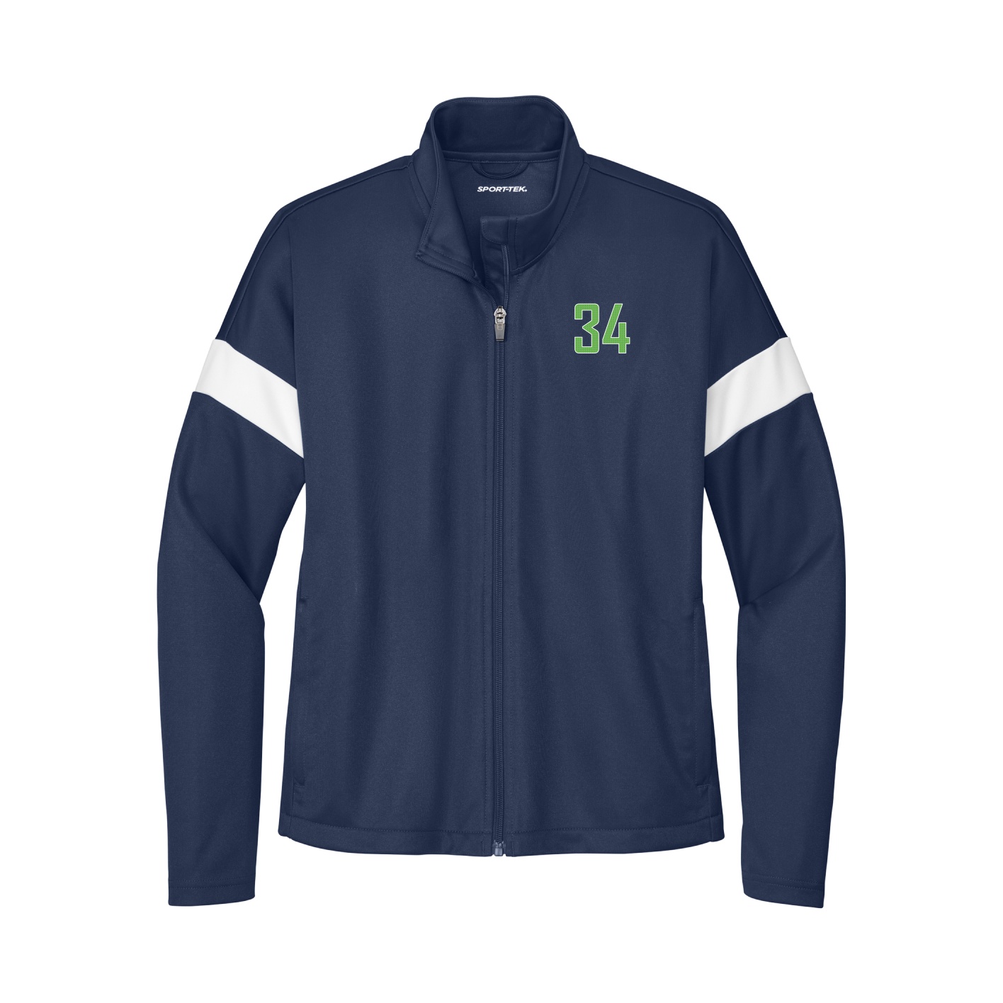 Womens Team Travel Full-Zip Jacket — Front Shirsy in Navy/White