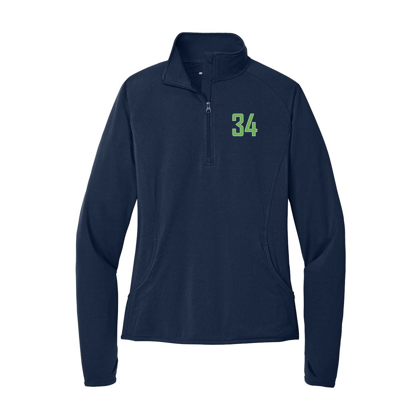 Women's Q-Zip Pullover — Front Shirsy in Navy