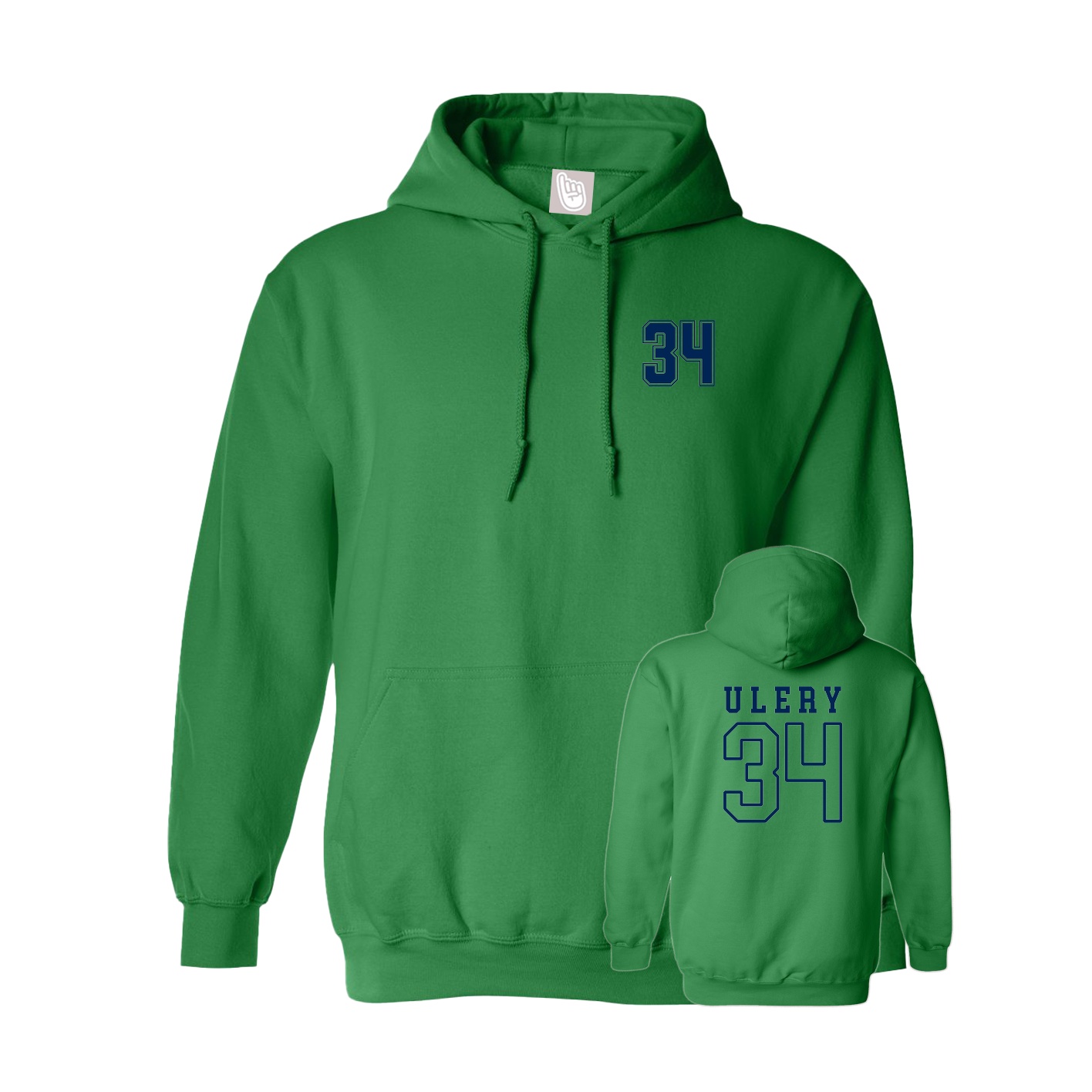 Youth Hoodie — Chest Back in Green