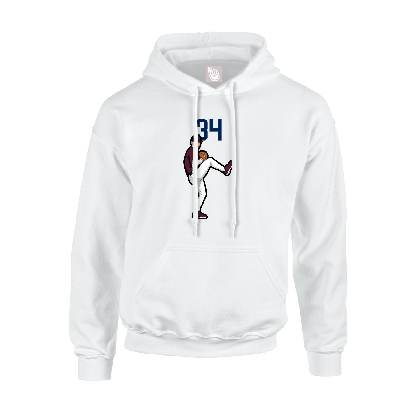 Hoodie — Number Top in White