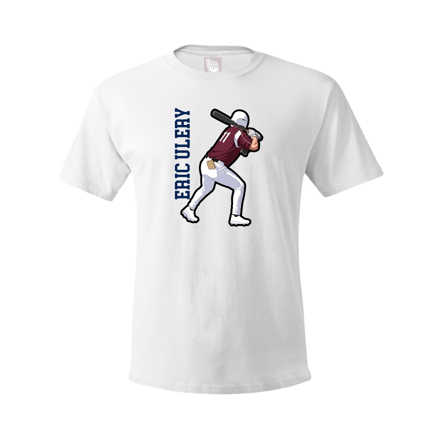 Tee — Name Vertical in White