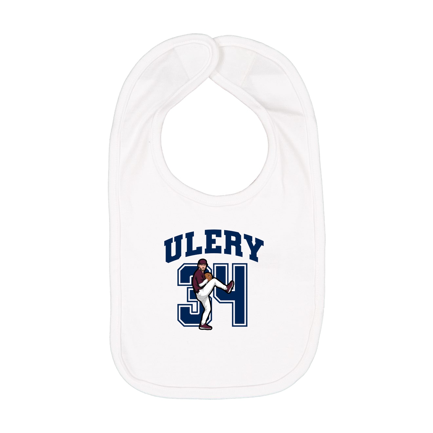 Infant Bib — Number in White