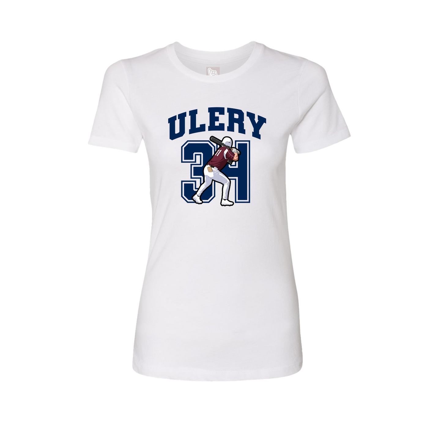 Fitted Women's Tee — Number in White