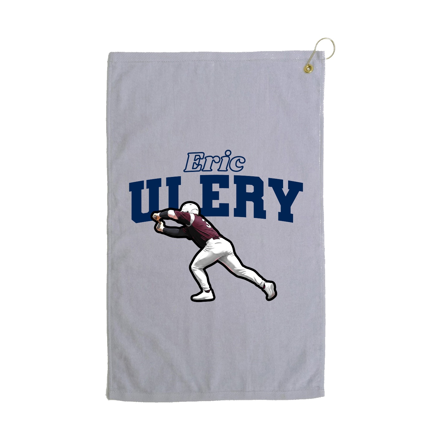 Golf Towel — Name Arch in Grey