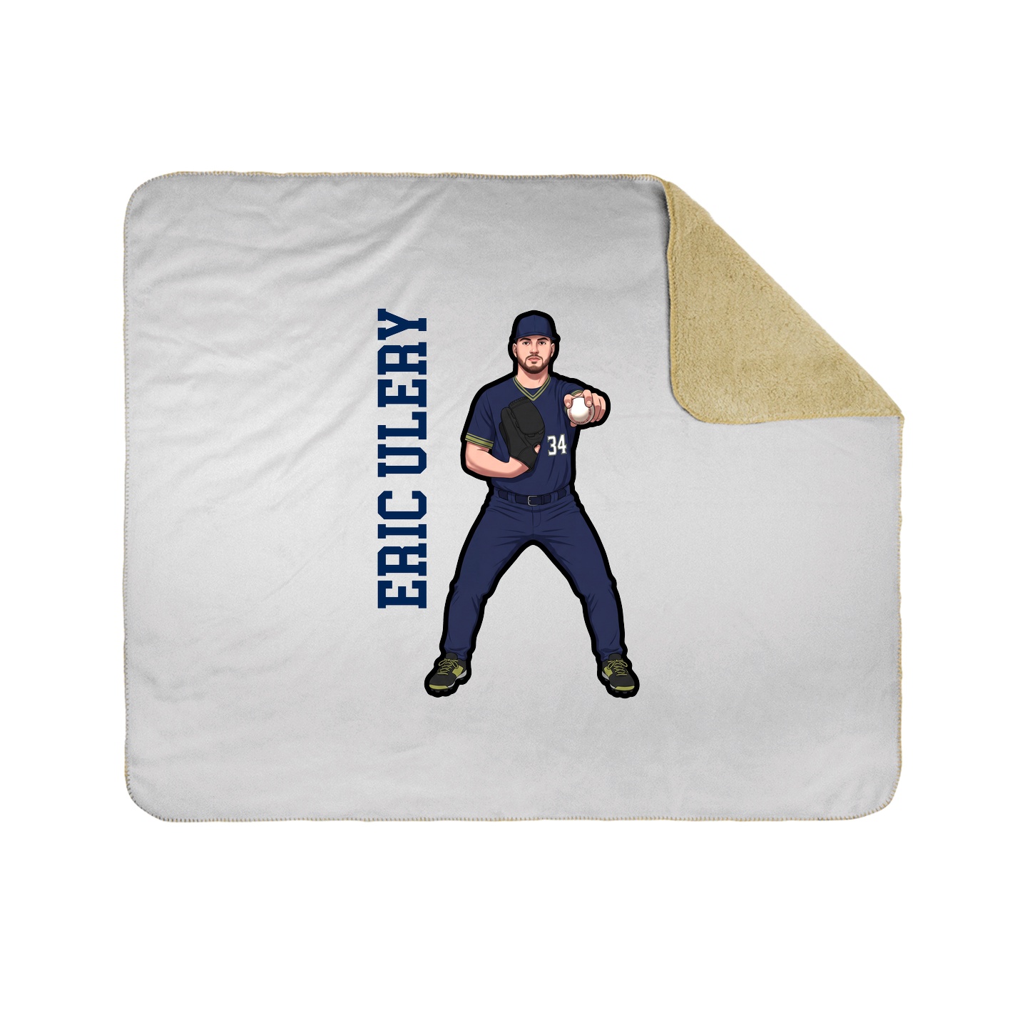 Throw Blanket — Name Vertical in White