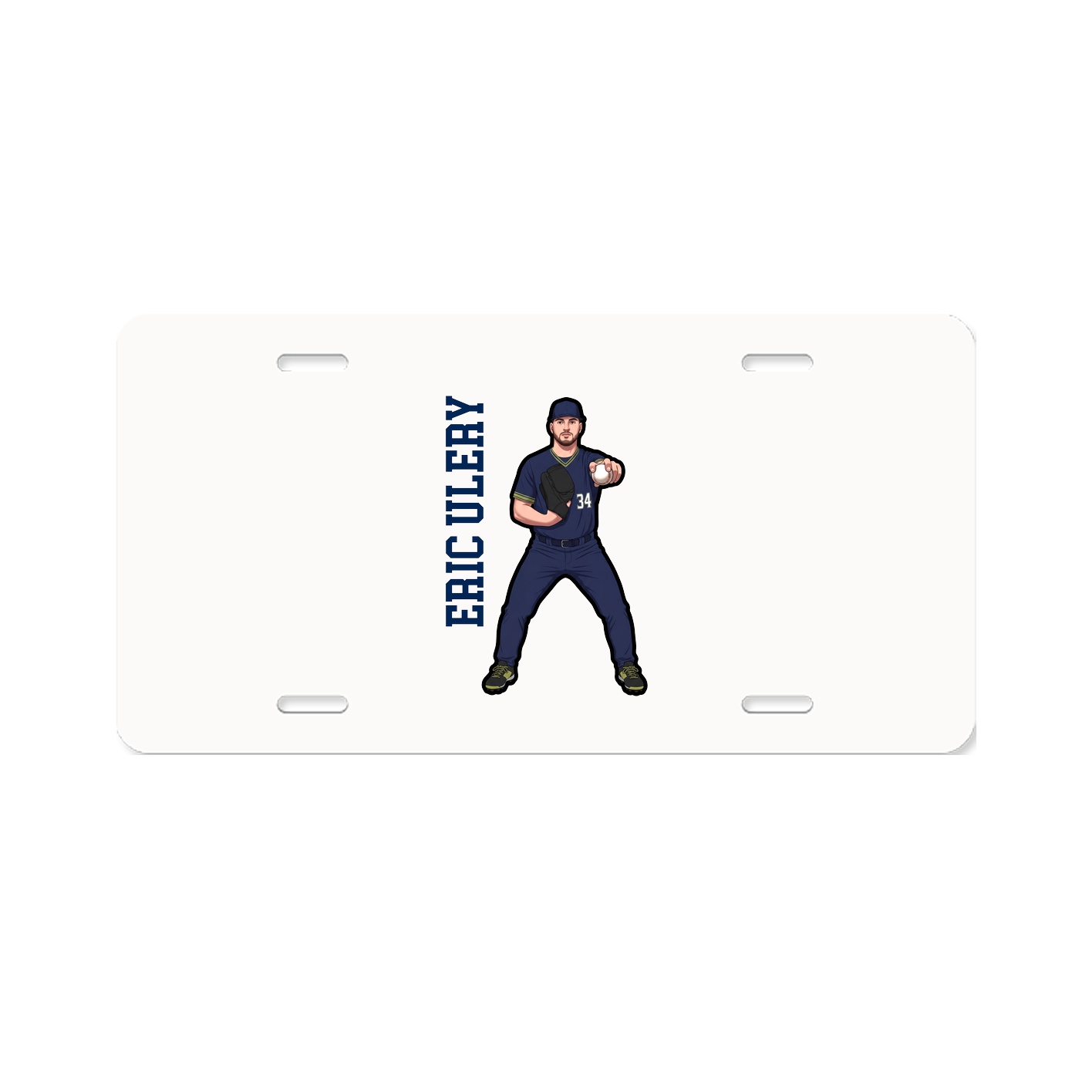 License Plate — Name Vertical in Classic