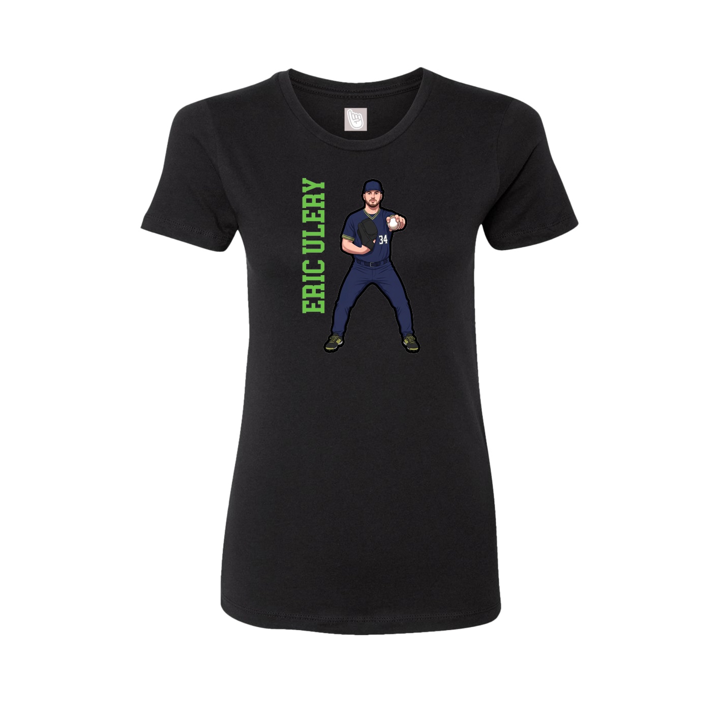 Fitted Women's Tee — Name Vertical in Black