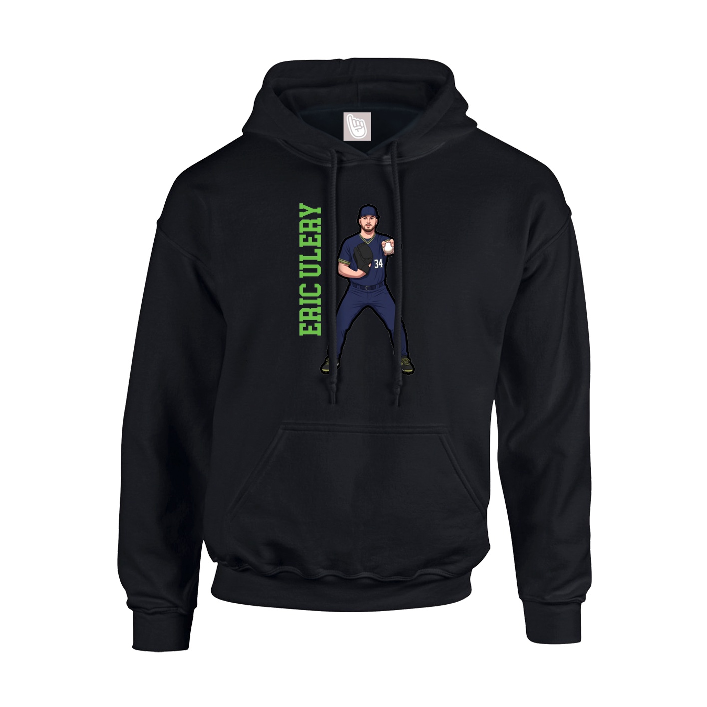 Hoodie — Name Vertical in Black