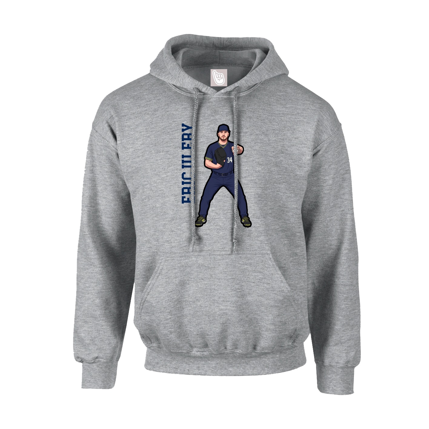 Youth Hoodie — Name Vertical in Grey