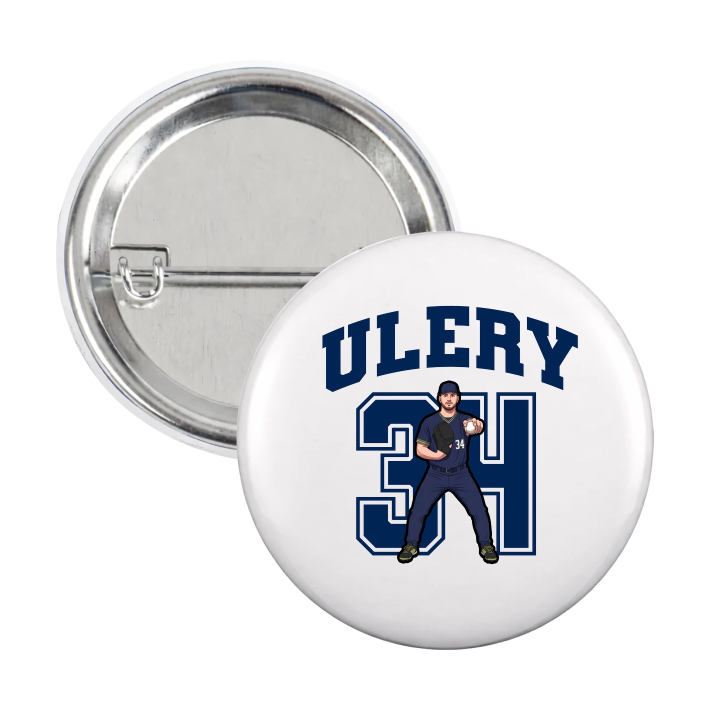 Game Day Button — Number in White