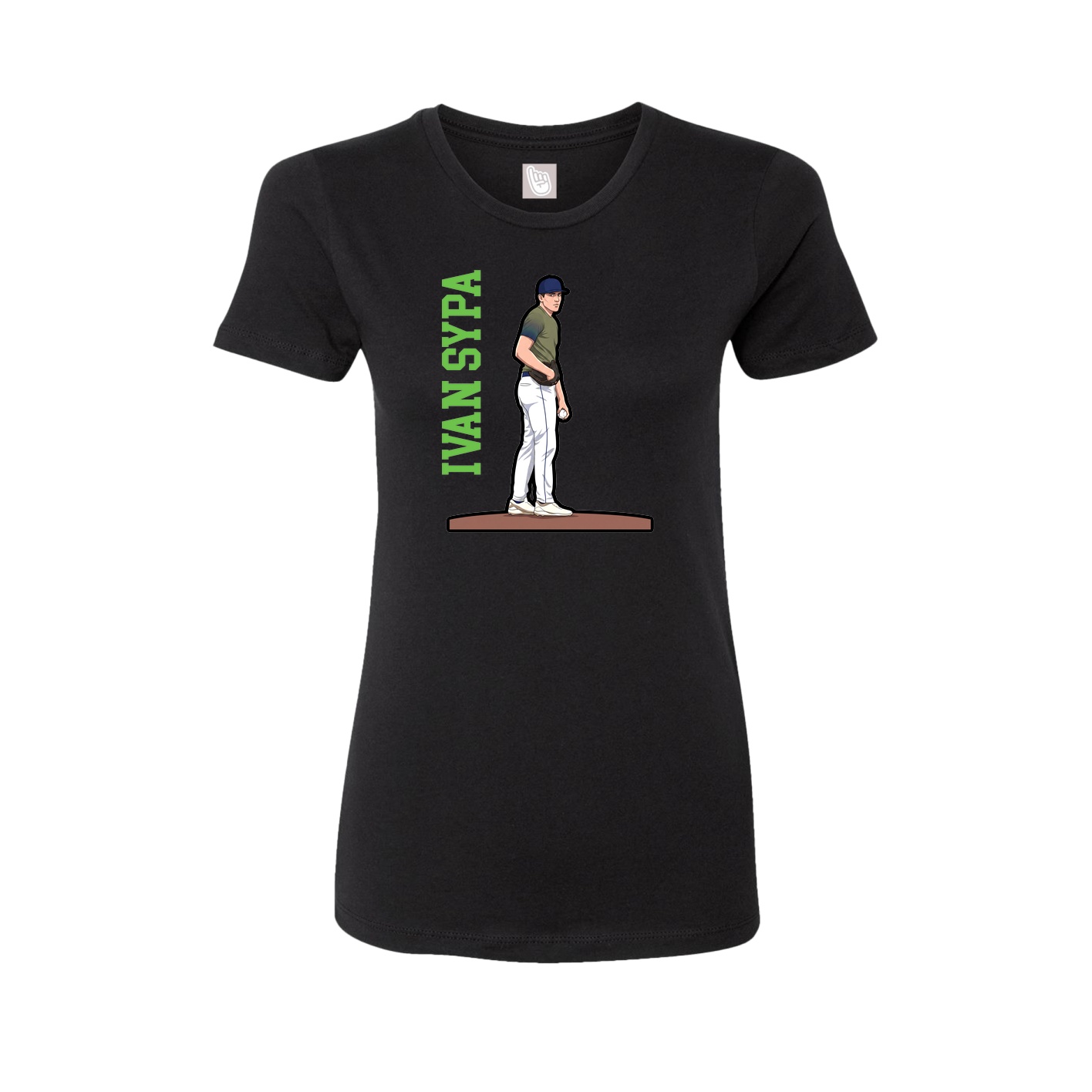 Fitted Women's Tee — Name Vertical in Black