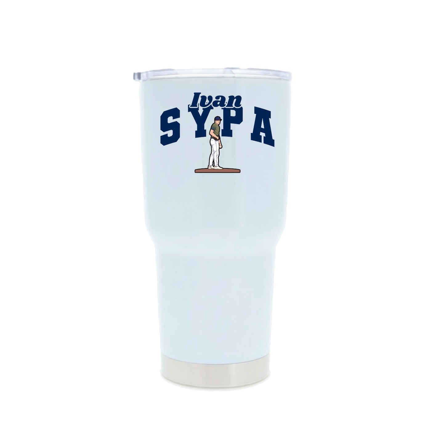 30oz Stainless Steel Tumbler — Signature Arch in White